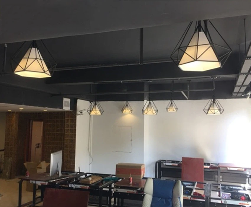 Современные Черные потолочные светильники в виде птичьей клетки железные