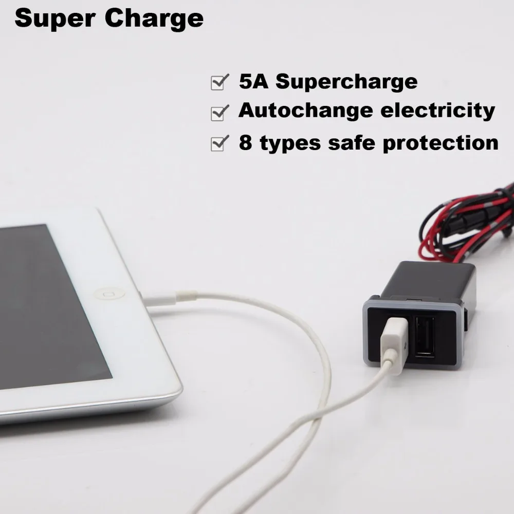 Автомобильное зарядное устройство QC3.0 Quickcharge двойной USB адаптер PDA для телефона DVR