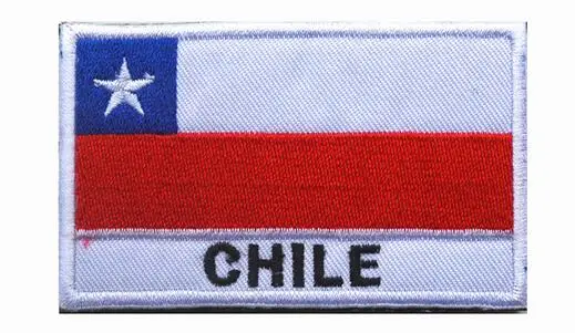 CHILE Заплатка, национальный флаг в полоску, вышитый Россия, Турция, Франция, ЕС, Нидерланды, флаг, тактические военные нашивки, армейская Аппликация в полоску - Цвет: CHILE