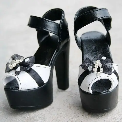 [Wamami] 52# белый и черный 1/3 SD BJD Dollfie высокие каблуки Синтетическая кожа Shoes-7.5cm