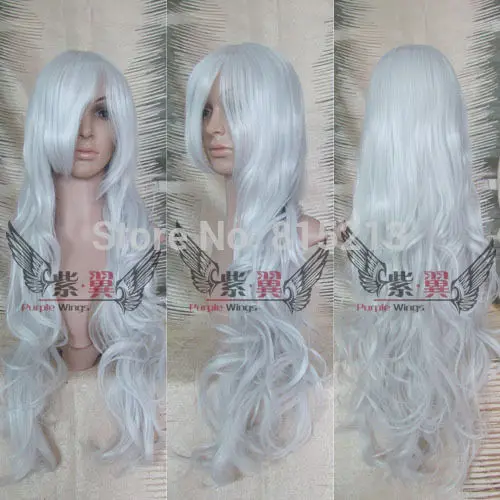 Dd009163 silve белый вьющиеся косплей длинный парик Высокая |