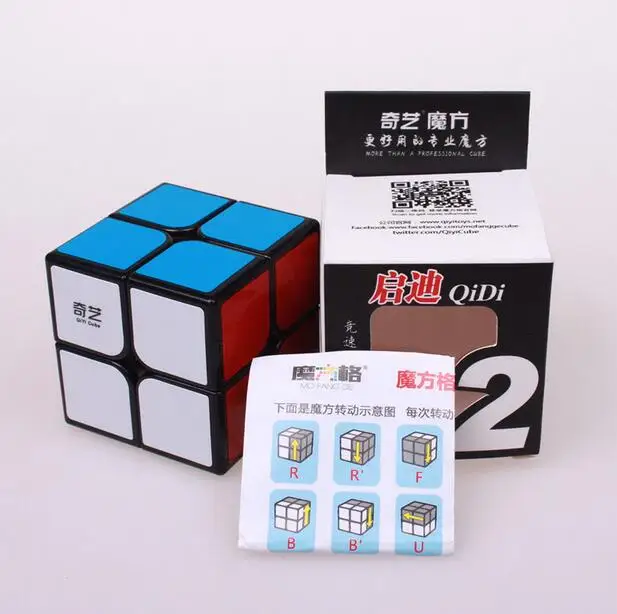 Cuber speed Qiyi QiDi 2x2 black S магический куб без наклеек скоростной игрушка|cube toy|magic cube
