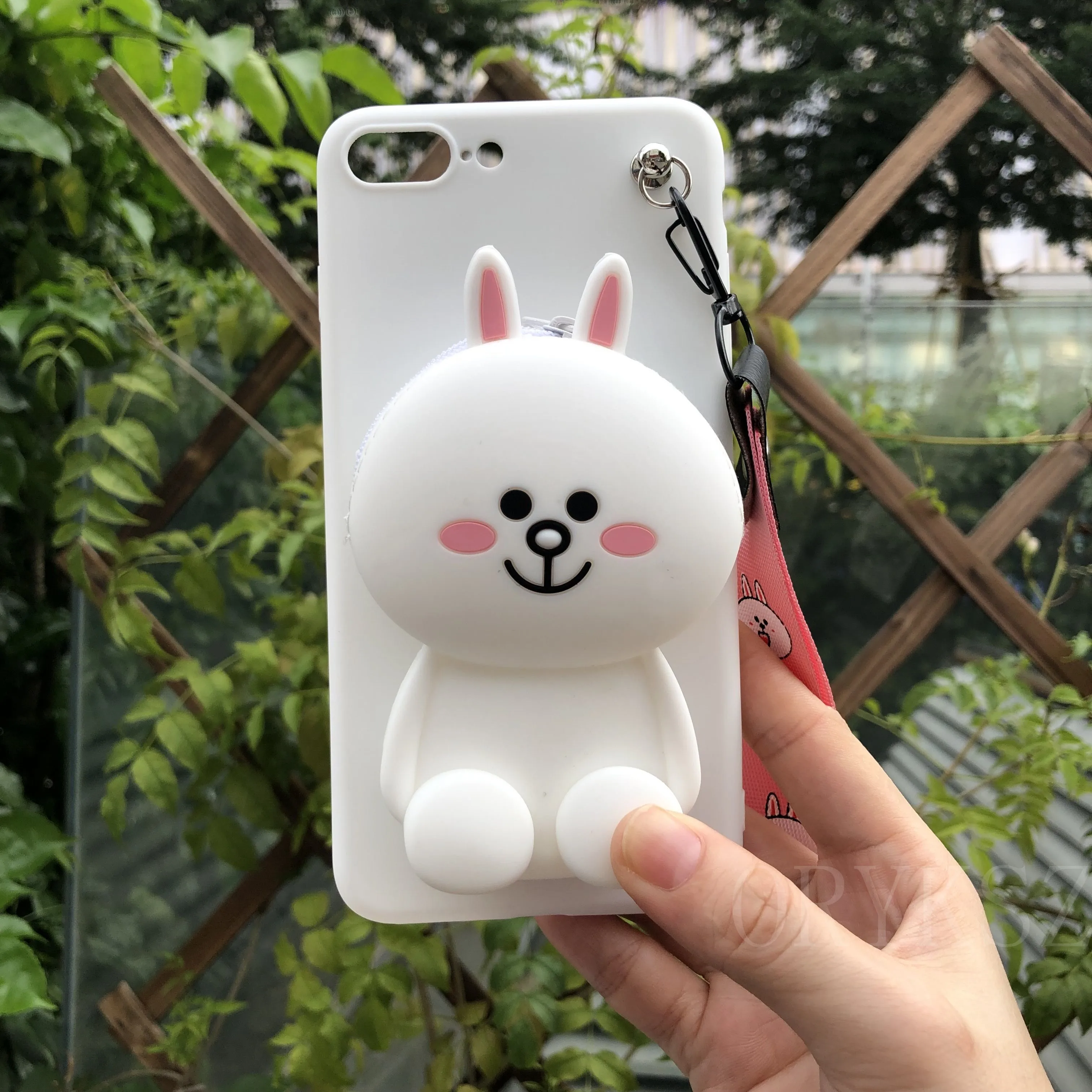 Чехол-Кошелек ORYKSZ с объемным рисунком медведя на молнии для OPPO A71 A77 A79 A83 A57 A59 A3 A73 A5