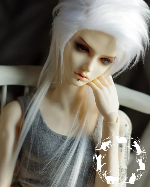 Холодный белый сшивание длинные волосы для BJD кукла меховой парик 18 19 см 20 21 22 23 1/4