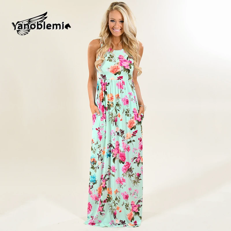 Мама и дочь платья Мать летнее без рукавов цветочный с О-образным вырезом