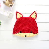 novelty baby hat cute fox bebe infant winter warm cap knitted crochet red hats toddler boy girl bonnet beanie photo props
