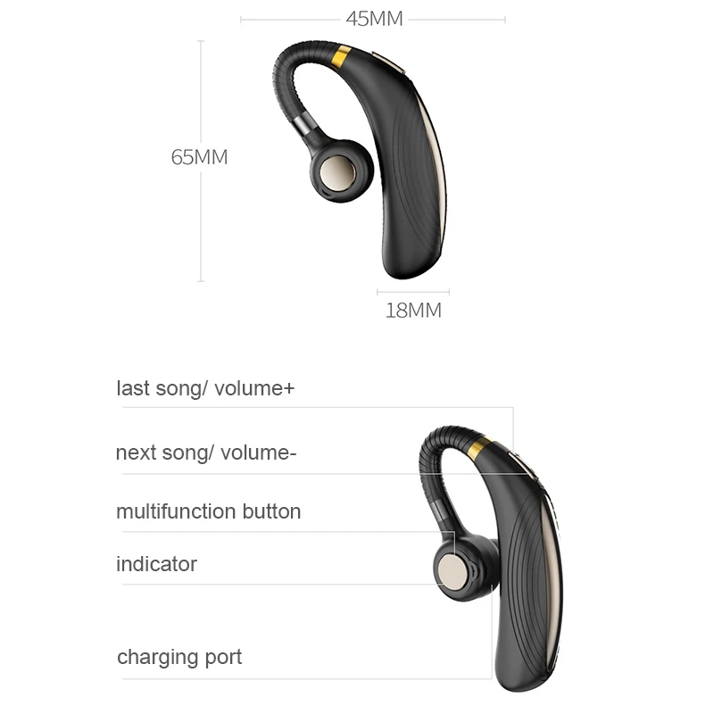 New Bluetooth Business Earbuds Dual Noise Reduction Wireless Earphones Earbud HiFi Stereo Ultra Long Standby Earphone Headset