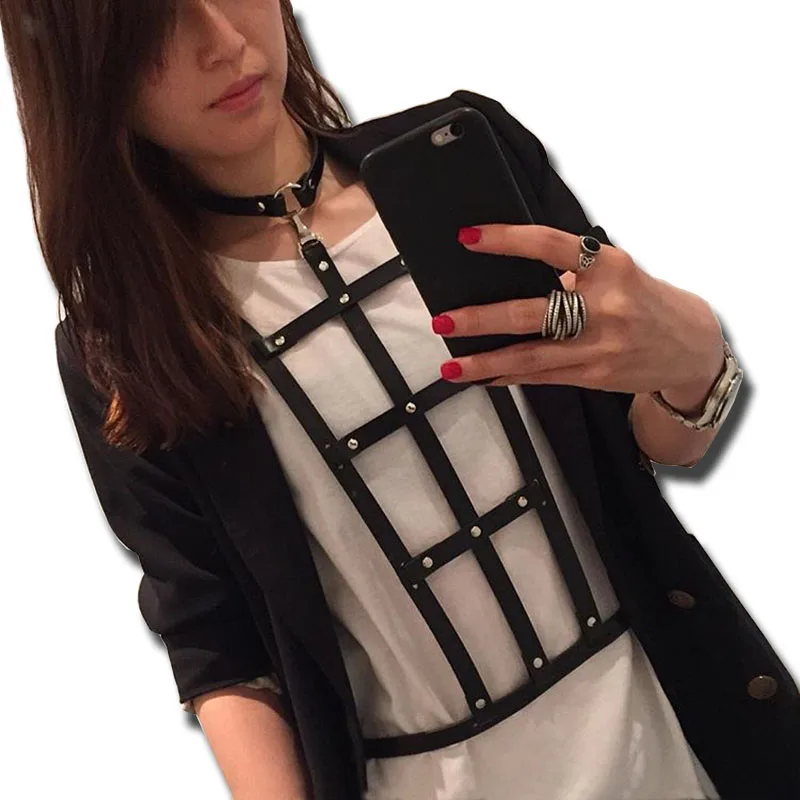 Бандаж для тела с заклепками пикантный пояс в стиле панк корсет упряжка
