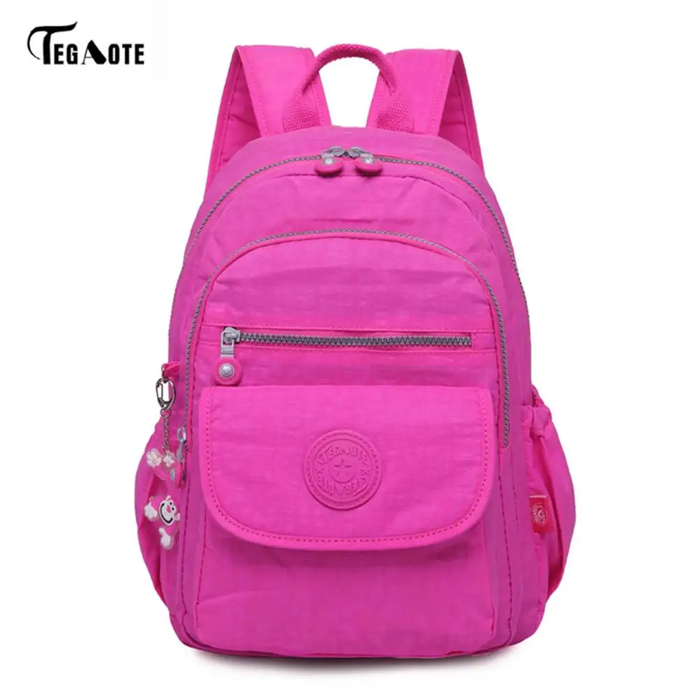Hot pink TEGAOTE ноутбук школьные рюкзаки для девочек-подростков Mochila женские рюкзаки противоугонные водонепроницаемые сумки для мужчин и женщин - Цвет: Hot pink