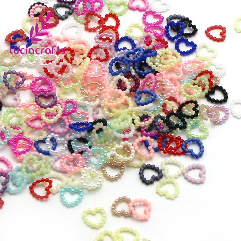 Lucia crafts 48/100 шт. каучуковые цветные сердца AB с плоским основанием для декора