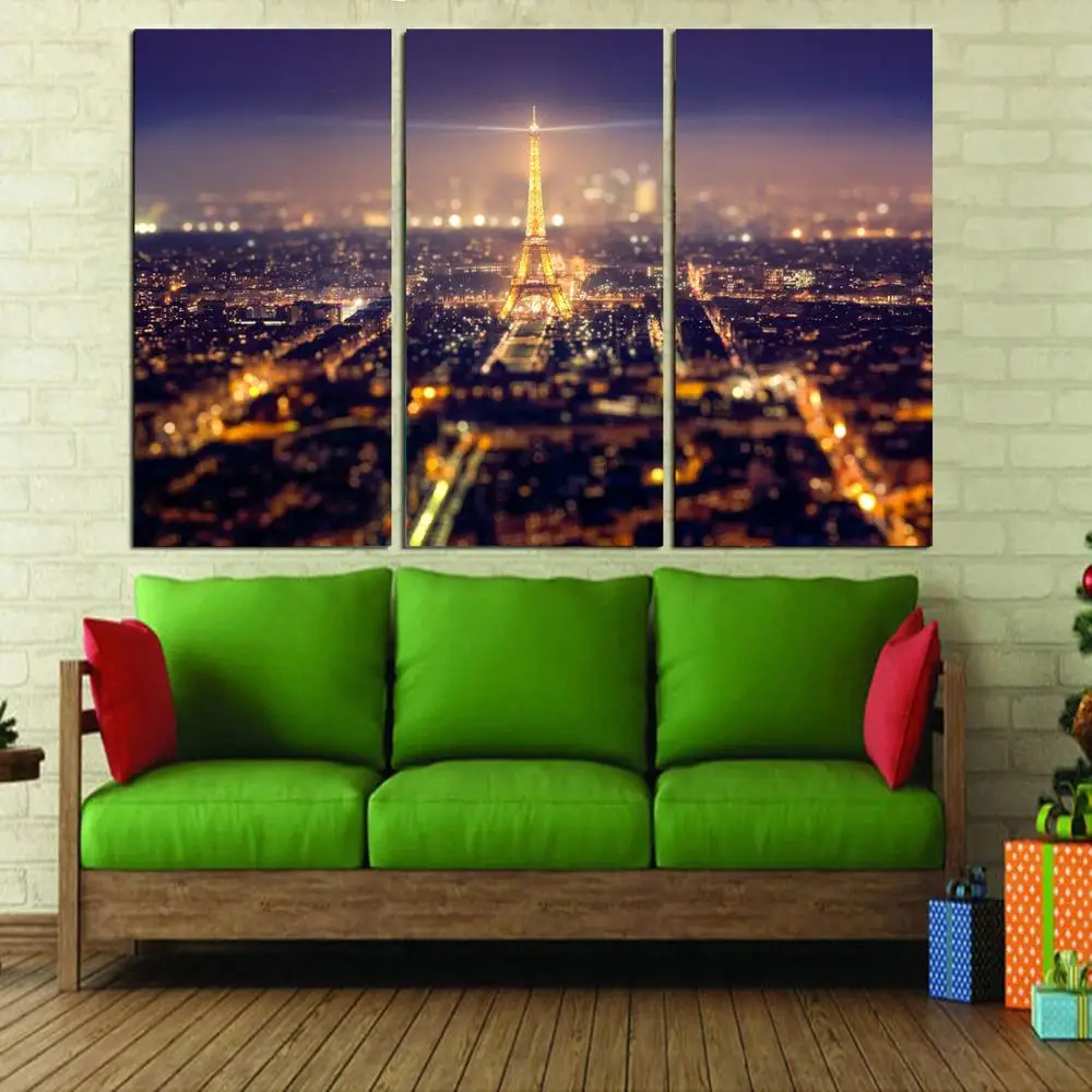 

Drop shipping 3 Panel printed painting City Painting Canvas Wall Art Picture Home Decoration Living Room Modern painting LS326