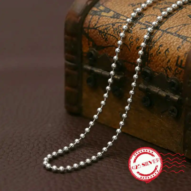 S925 sterling silver men's necklace personalized fashion jewelry round beads with a chain of 2018 new gift to send lover | Украшения и
