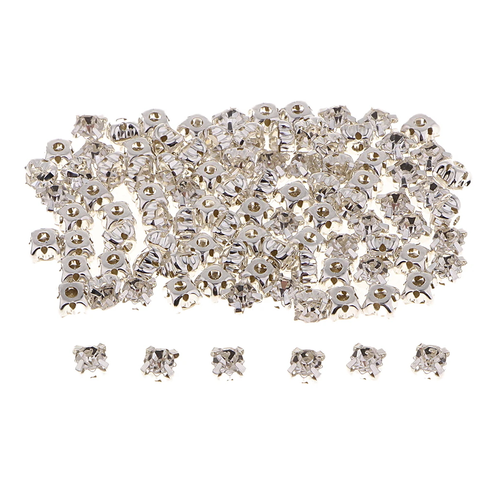 6mm Silver 100 шт Акриловые Плоские пришивные стразы DIY хобби рукоделие для рукоделия изготовление тканей одежды украшения для свадебной вечеринки - Цвет: 6mm Silver