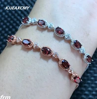 kjjeaxcmy fine jewelry 925 sterling silver natural garnet bracelet for sale manufacturing professional wholesale