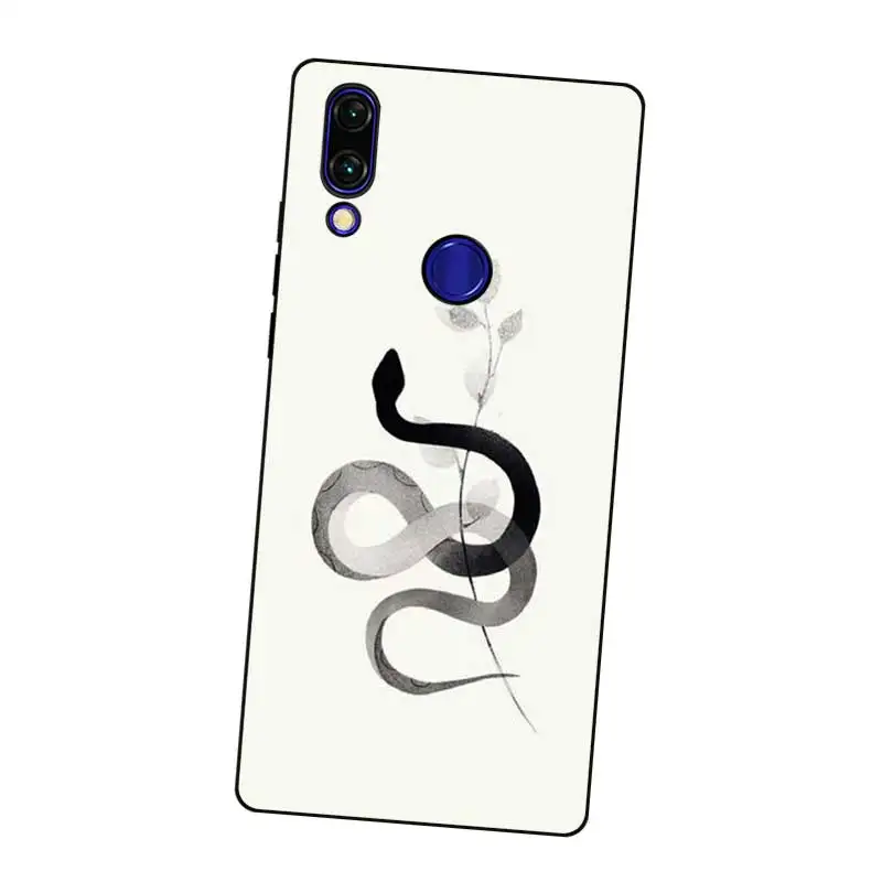 N437 The Snake Black Silicone Case Cover For Xiaomi Redmi Note 3 4 4X 5 5A 6 7 Pro Global |