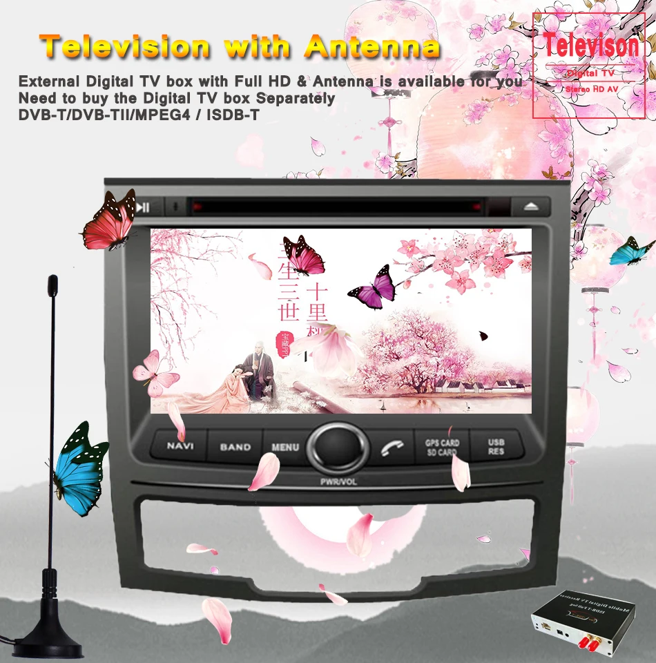 " Android 9,0 Octa ОС автомобильный DVD gps радио для Ssangyong Korando 2010-2013& Actyon 2012- Поддержка Wi-Fi 3/4G DAB+ ТВ Видео Aux