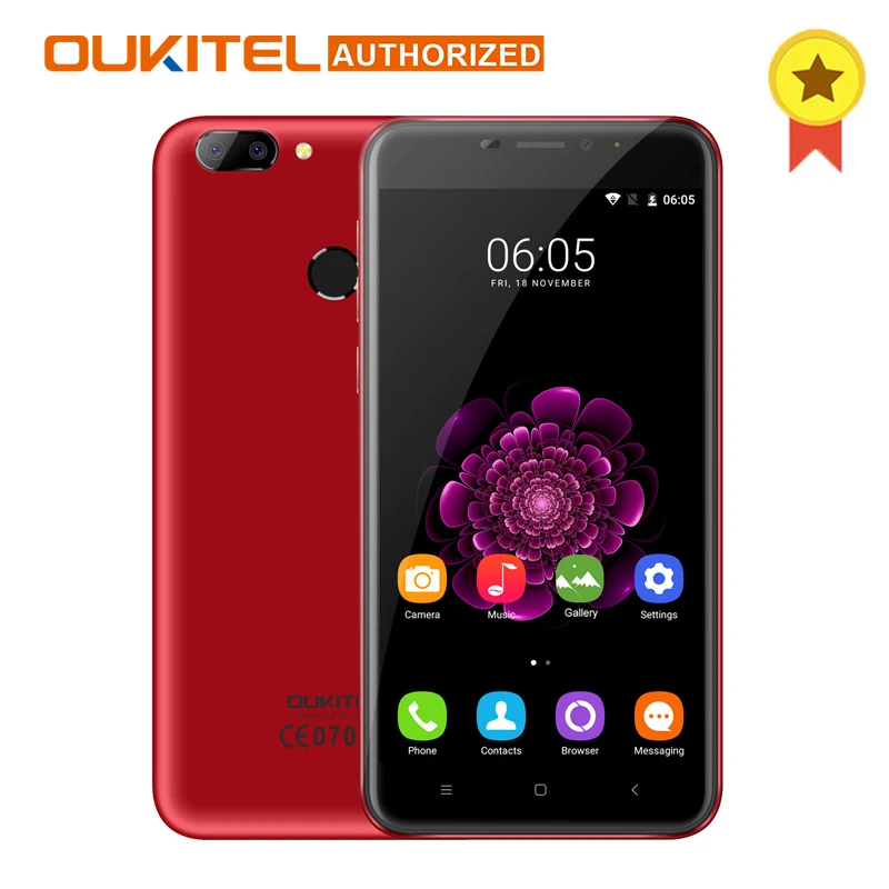 Oukitel U20 плюс смартфон 5 дюйма ips FHD MTK6737T 4 ядра 13MP Двойной объектив сзади Камера 2 ГБ +