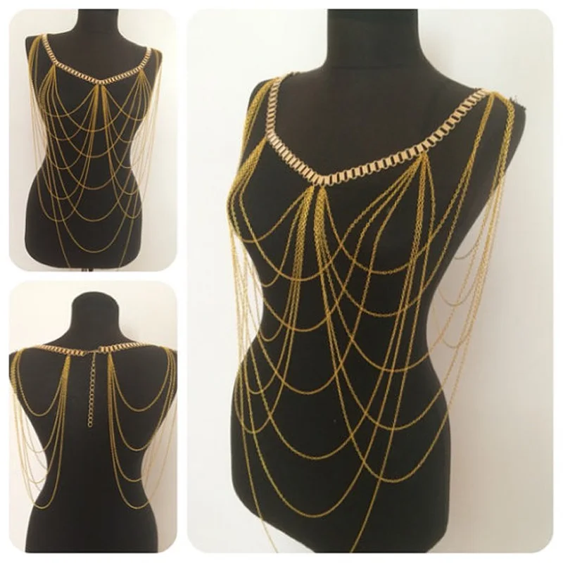 Женское Ожерелье длинное ожерелье из сплава с кисточками|chain body|beach body jewelrybody jewelry