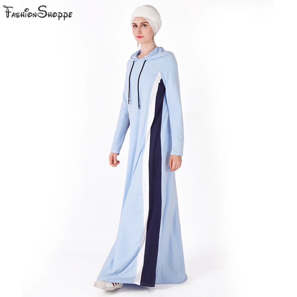 Женское повседневное длинное платье с капюшоном мусульманское макси для девушек