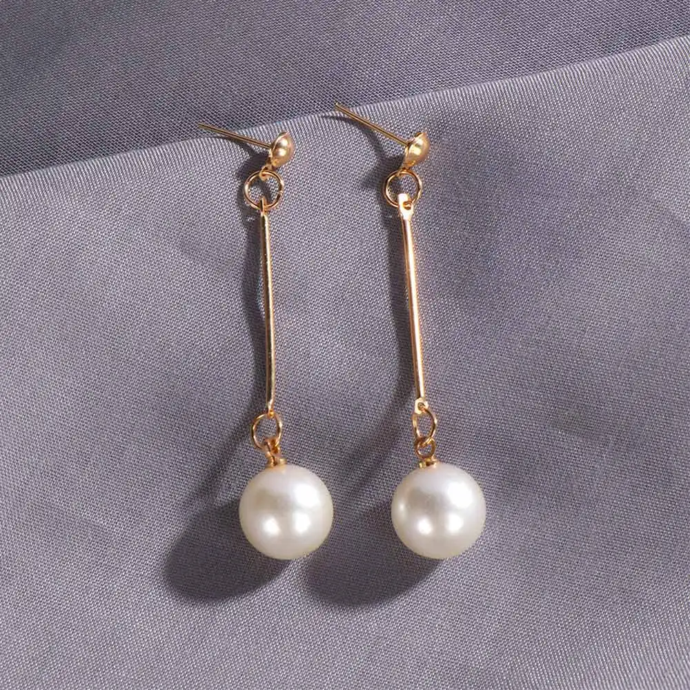 Женские длинные серьги с кисточками Винтажные искусственным жемчугом и в виде