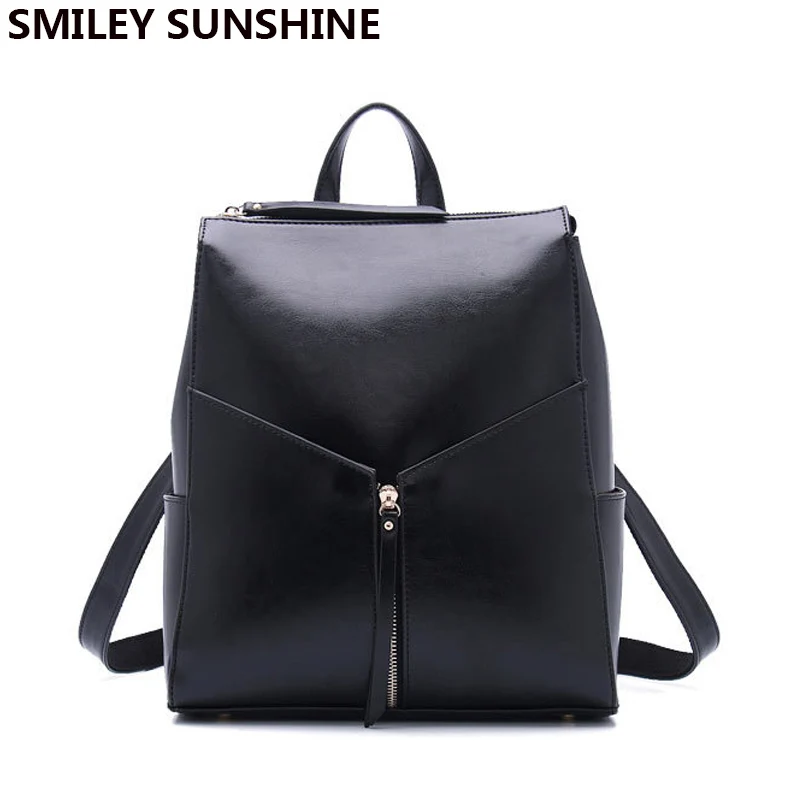 Black DIENQI Fashion female genuine leather women backpack feminine backpack for teenager girls school bag backbag schoolbag - Color: Black