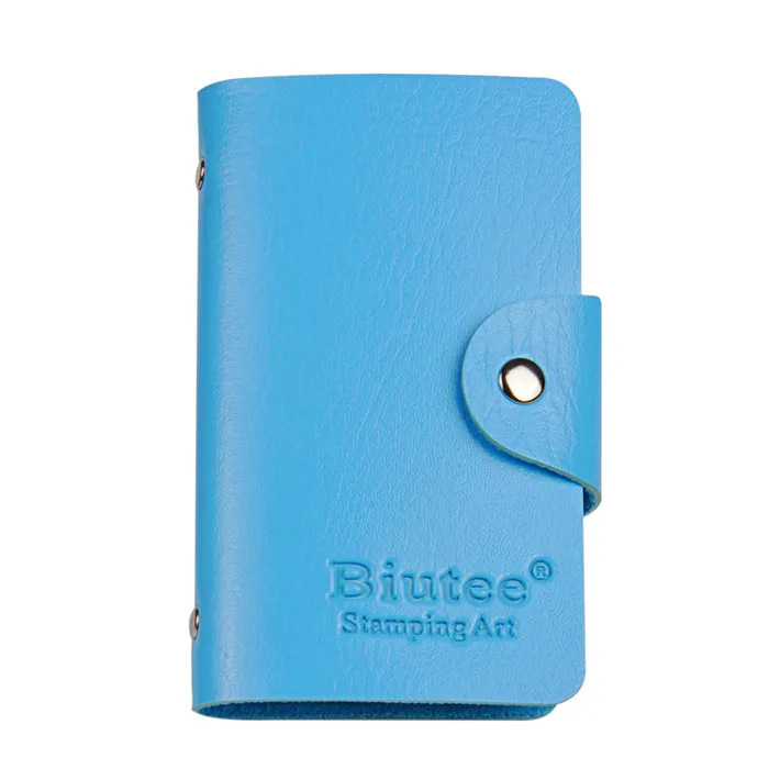 Blue Biutee 24 слота дизайн ногтей штамп пластины штамповки пластины держатель сумка для хранения прочный из искусственной кожи чехол штамп сумка органайзер - Цвет: Blue