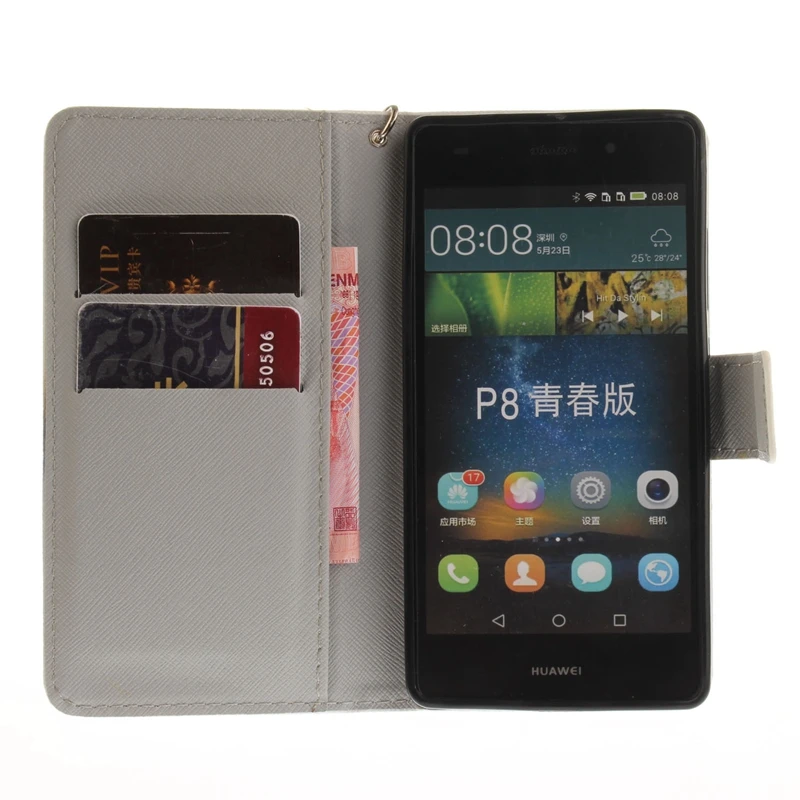 Кожаный чехол бумажник для Huawei P8 Lite книжка Huwawei P8Lite чехлы телефонов Huawai Mini Capinha Huawey