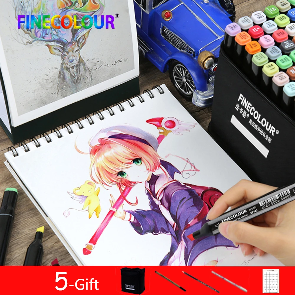 Finecolour Profession Manga Art Markers Pen Artist Dual Head Permanent Markers Sketch Set Soft Brush Marker Pen