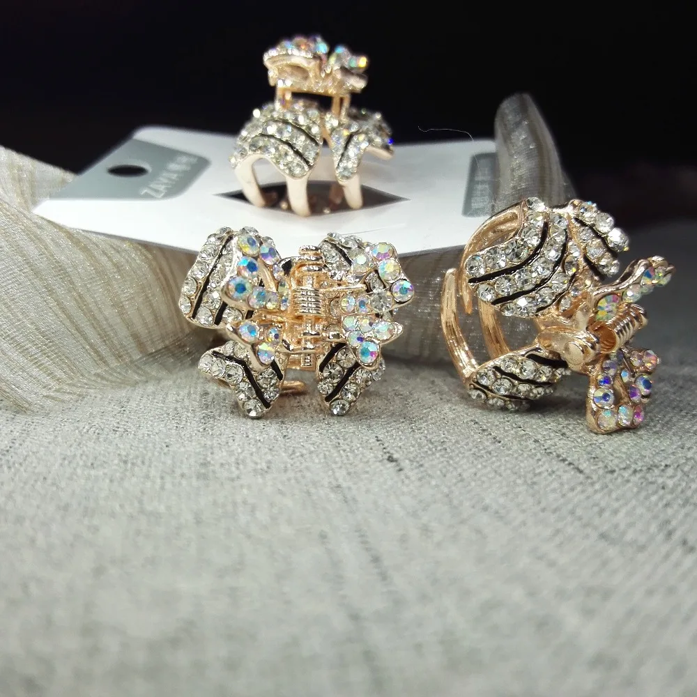 2017 розовое золото украшения для волос коготь аксессуар на голову со стразами с