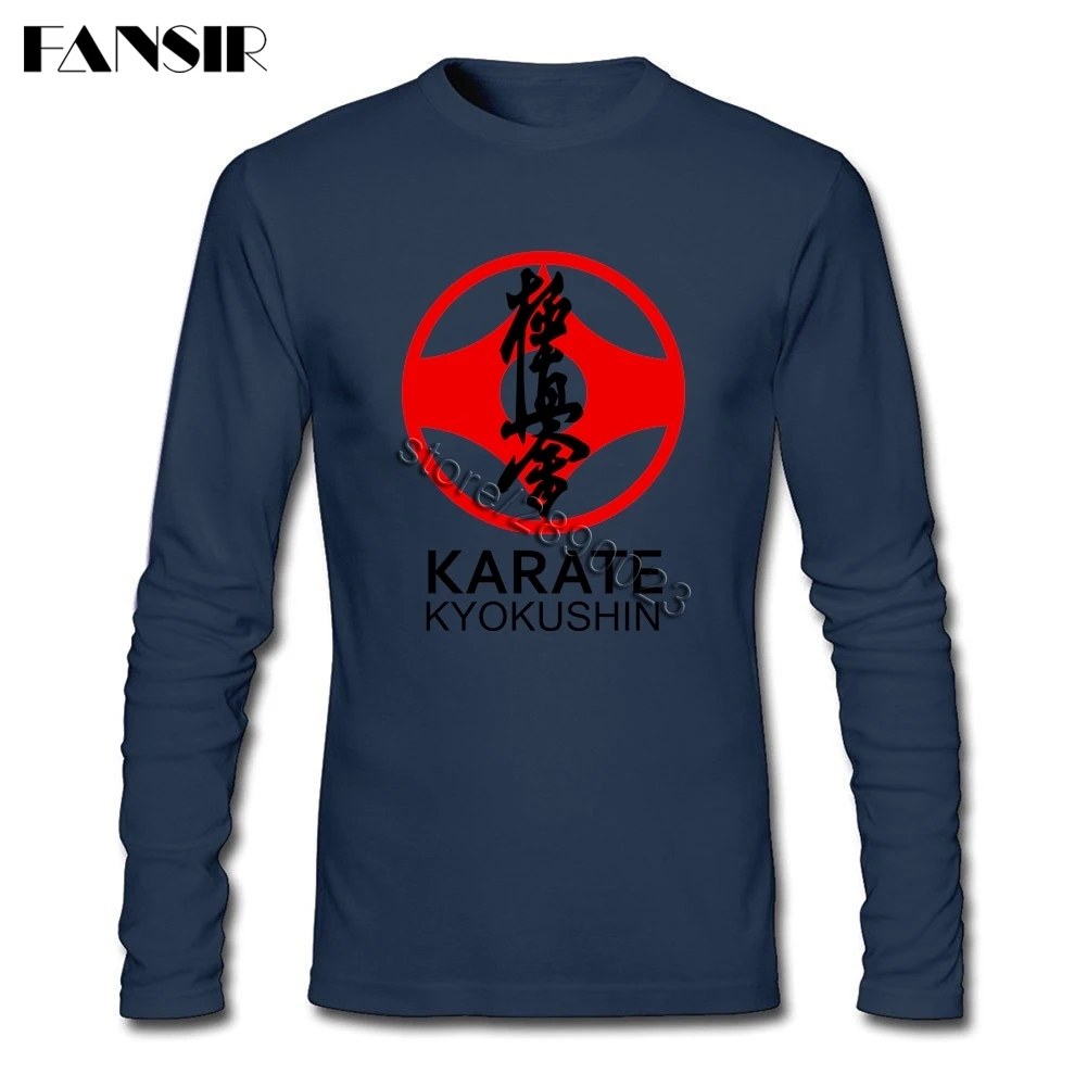 Футболка Karate Kyokushin мужская с длинным рукавом хлопок круглый вырез новый дизайн