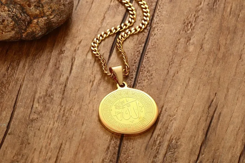 ZORCVENS Ислам Мусульманские древние монеты ожерелья Золотой Цвет Арабский знак