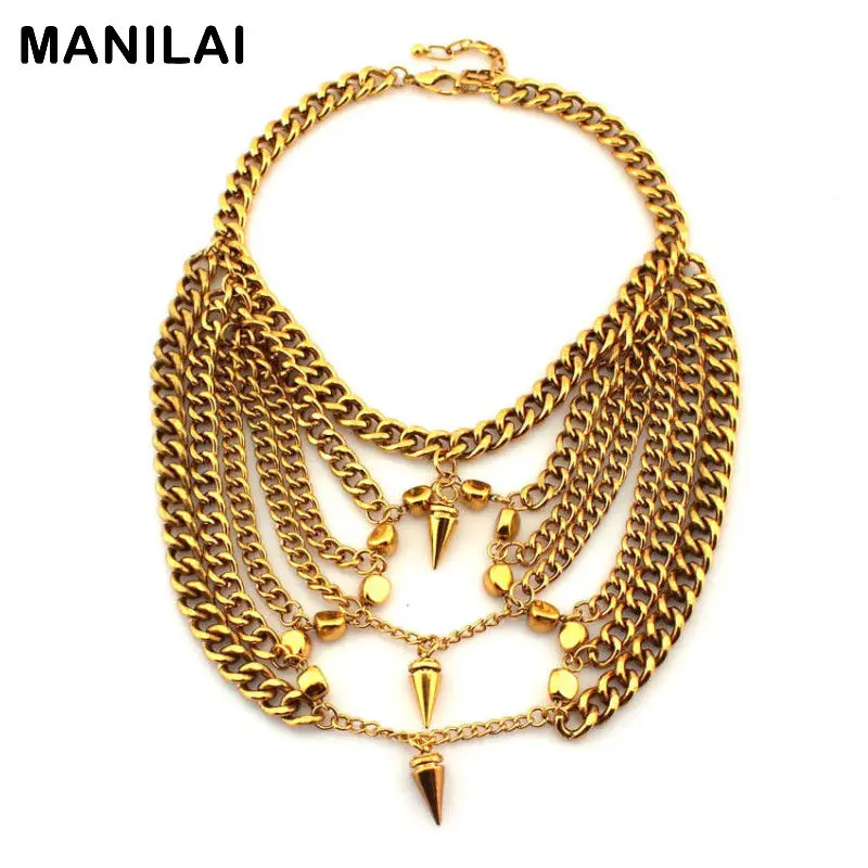 MANILAI модные аксессуары панк дизайн 310 грамм тяжелые крупные цепи нагрудник