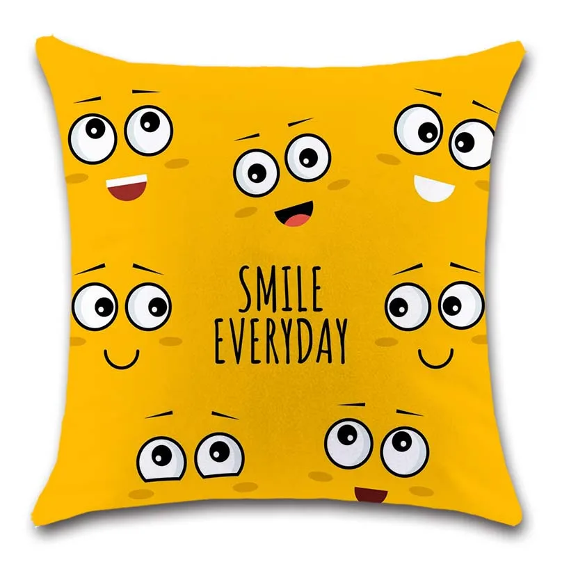 Наволочка для подушки Smile happy face украшение милый домашний диван отдыха в офисе