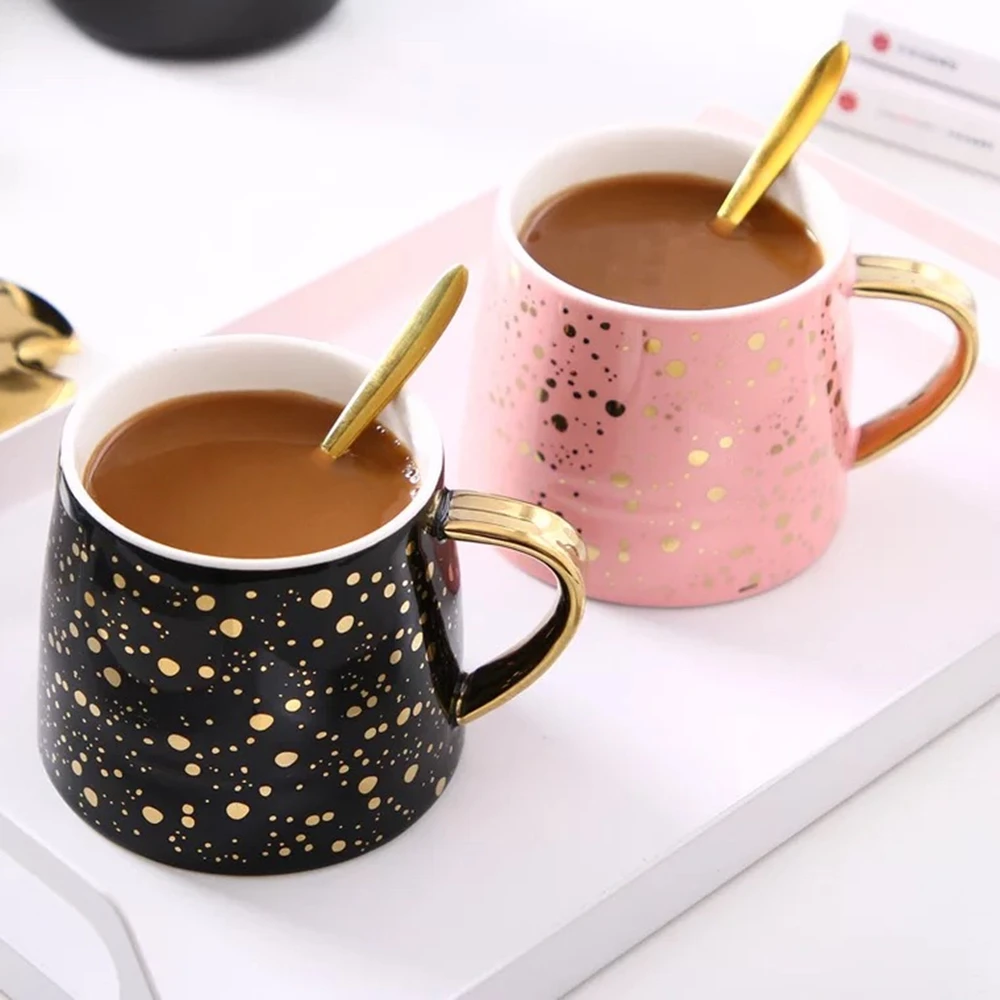 

Europe Creative Mugs Ceramic Coffee Mug Milk Cup Drinkware Starry Sky Pattern Teacup Simple Breakfast Cups Nice Gift