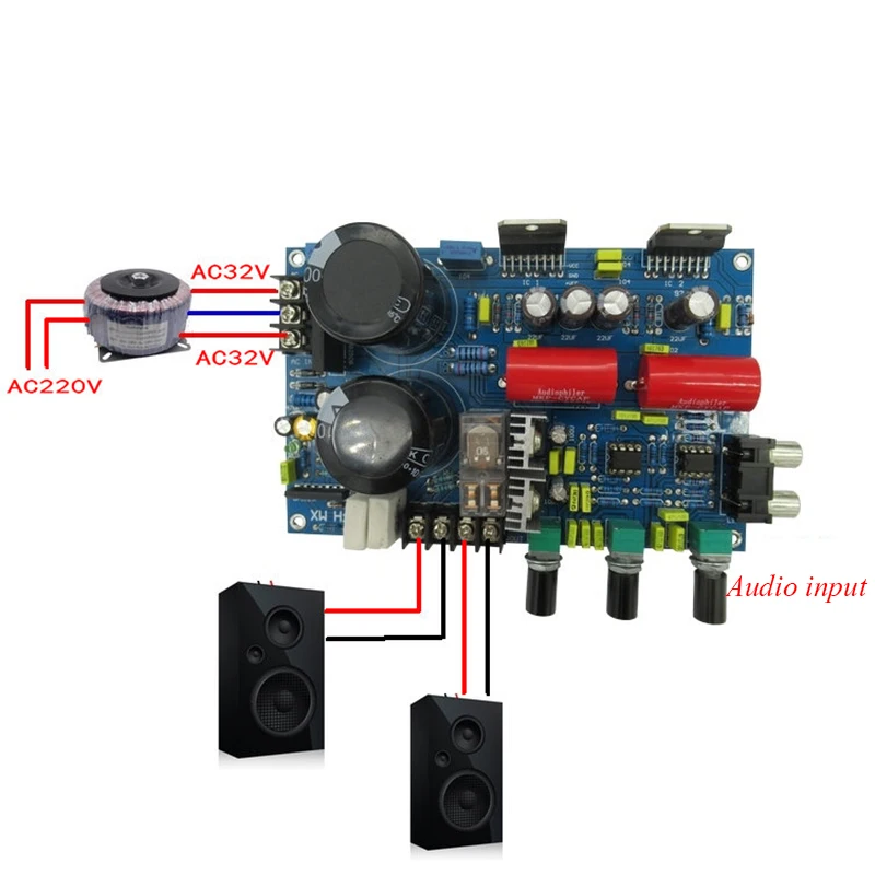 Lusya TDA7293 power amplifier board 100W+100W streoaudio amplifier finished board with three-stage tone preamp NE5532 T0123