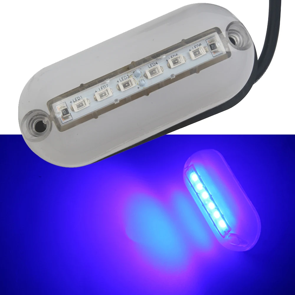 

1Pcs 6LED Underwater Fishing Light Marine Boat Night Yatch Navigation Light Underwater Landscape Lighting 12V Marine Accessory