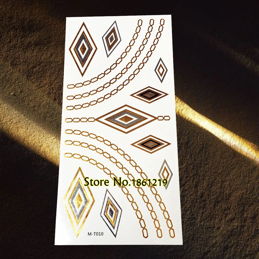 1 шт. хна большой цветок флэш металлик временные татуировки наклейки GR21 Женщины