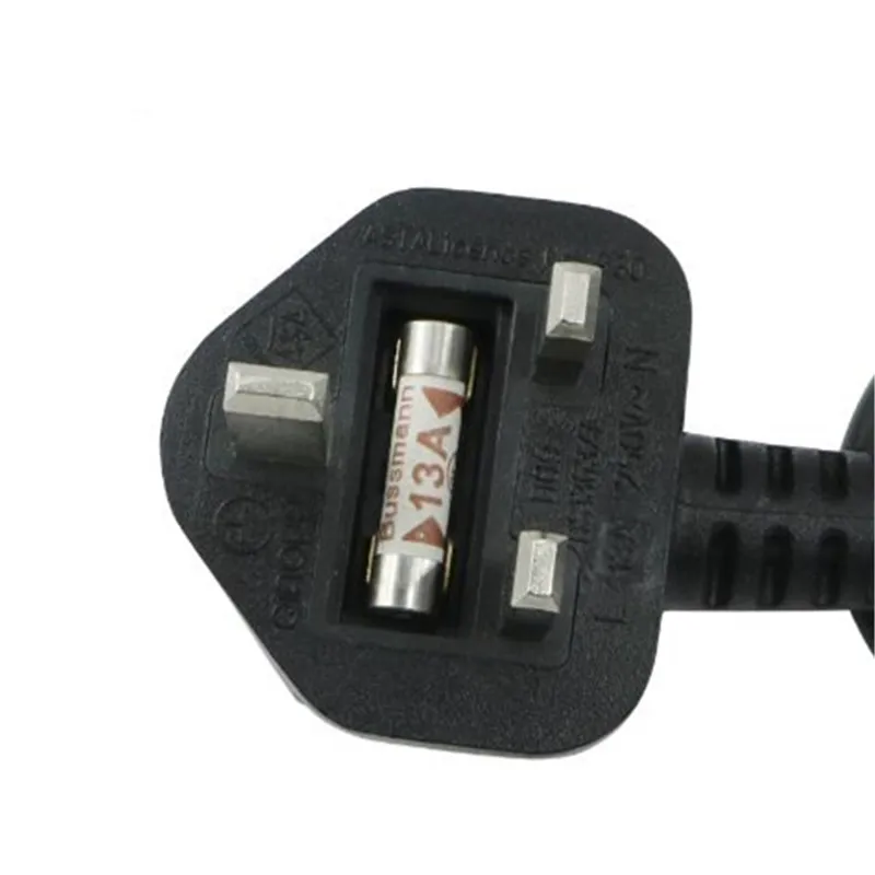 Британский стандарт Одиночная вилка с защитной трубкой британский шнур питания
