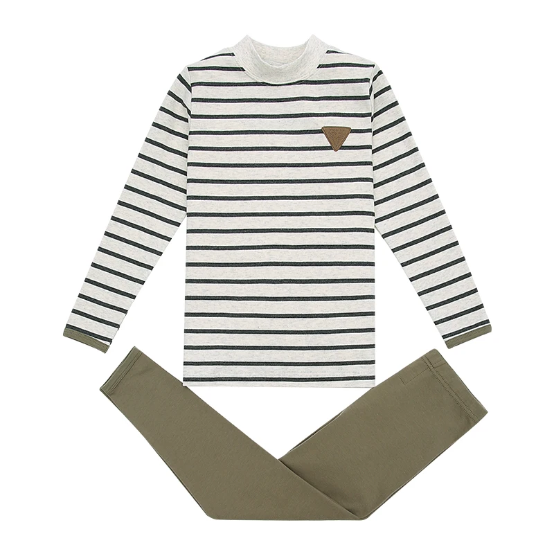 

Kids Thermal Underwear Solid Colors Cotton Thick Boys Pyjamas Girls Sets For Winter Children Long Johns Warm Suits CSE23