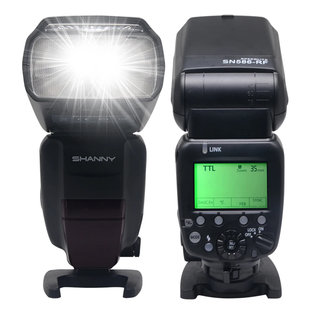 Mcoplus Shanny SN-586-RF 2 4G ETTL/I-TTL Flash Speedlite для Canon 650D 600D 1100D 1200D Nikon D7100/D90/D7000/D5300 SLR camera |