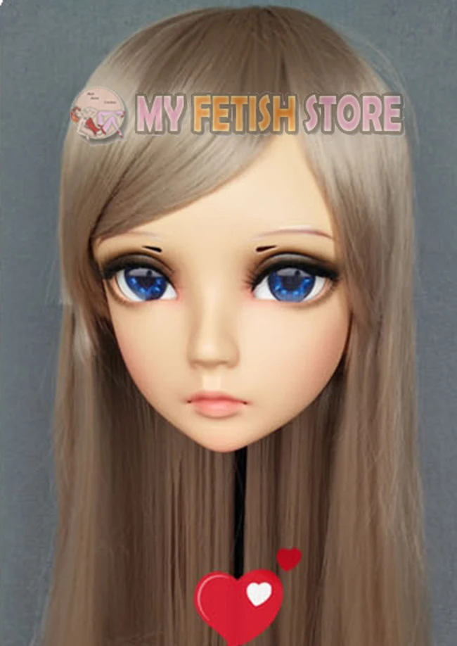 (X) Женская милая девочка каучуковая полуголовая Kigurumi BJD маска для косплея