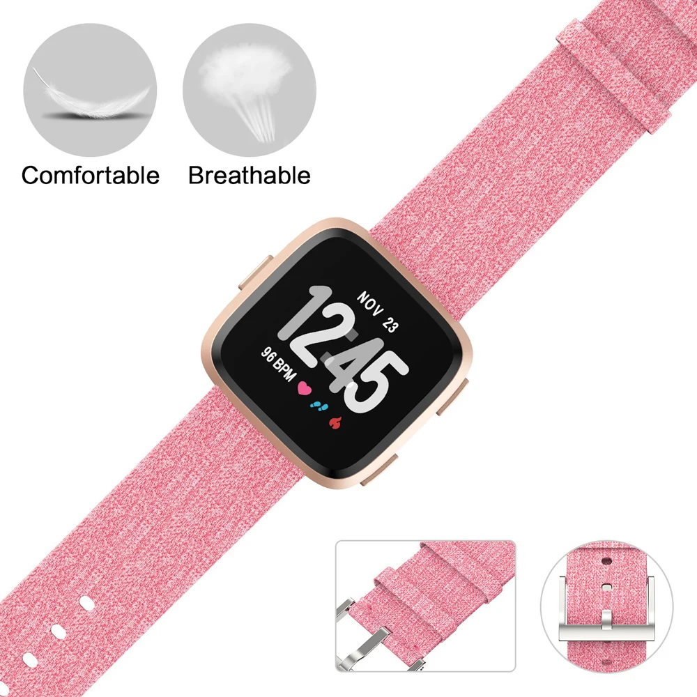 Для Fibit Versa Band нейлоновая плетеная ткань умные наручные часы ремешок для Fitbit Versa 2 умные аксессуары с металлической застежкой