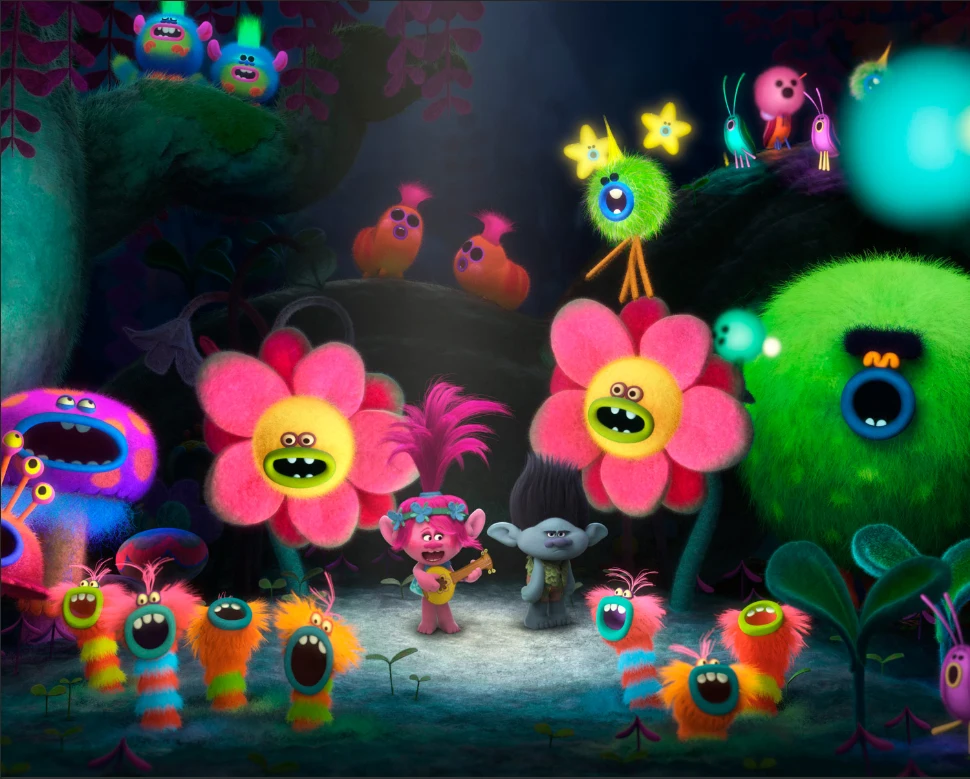 7x5FT тематика &quotТролли&quot на день рождения Группа Музыка песня скалы пещера Poppy