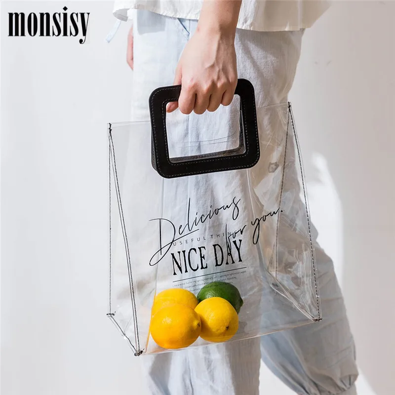 Monsisy 2019 Роскошные прозрачные женские сумки из ПВХ желейные тоуты