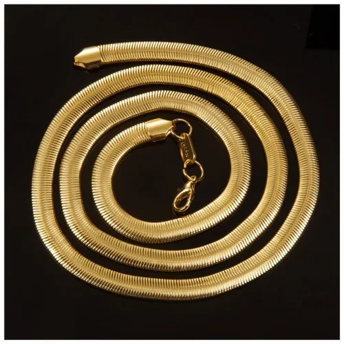 W/8 мм Ожерелье из золотых цепей Серебряный 75 см змея цепи отрезанная подгубная