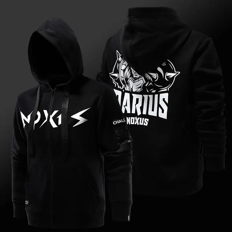 TEE7 GG серия best king sneaking assassin night running sports edition kai ying Мужской Хлопковый жилет на молнии с капюшоном модные толстовки с капюшоном - Цвет: Черный