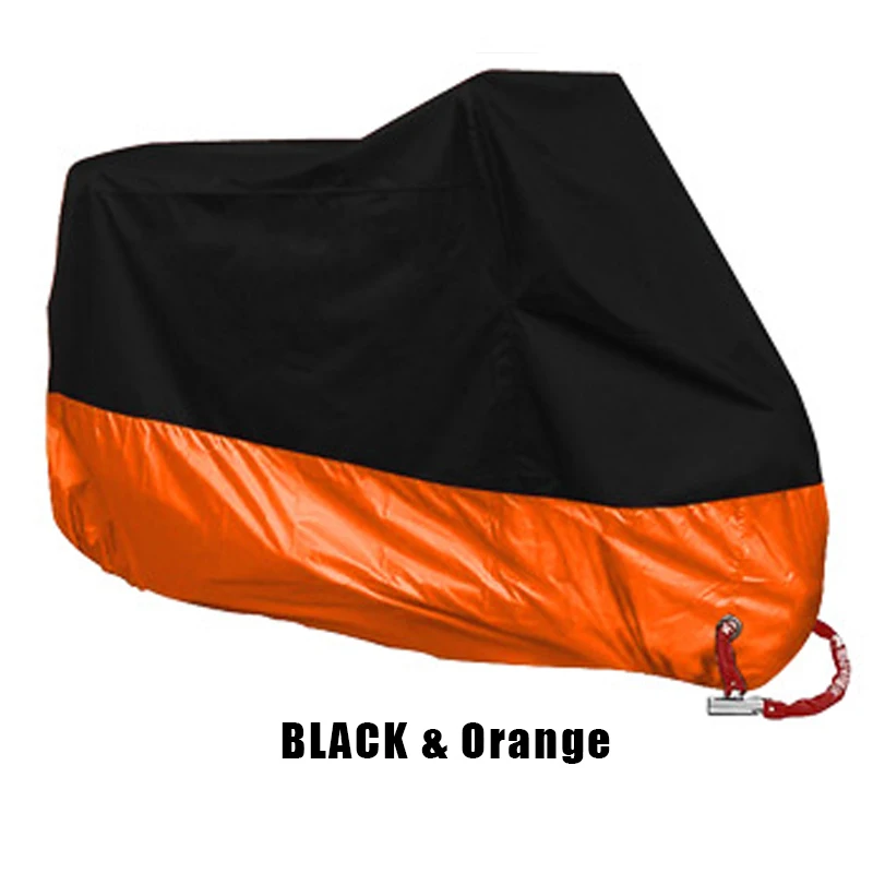 Black Orange Водонепроницаемый чехол для мотоцикла, пылезащитный чехол с защитой от УФ-лучей, чехол для всех сезонов, чехол для скутера, мотоцикла, дождевик, пылезащитный чехол - Цвет: Black Orange