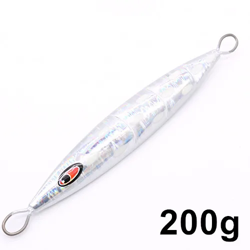 200g-Silver Casfun Janpanes медленный джиг 1 шт. 60 г 80 г 110 г 160 г 200 г рыболовные Джиги соленой воды джиг приманка Джеркбейт рыболовные приманки жесткие приманки - Цвет: 200g-Silver