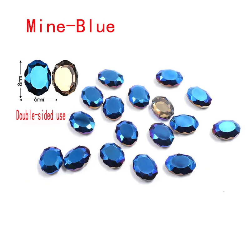 500pcs Shinny Nail Art Rhinestones Oval Mirror Crystal Diamond Glass Gem Stone Strass 3D Charm Jewelry Accessories BIG PACK | Дом и сад
