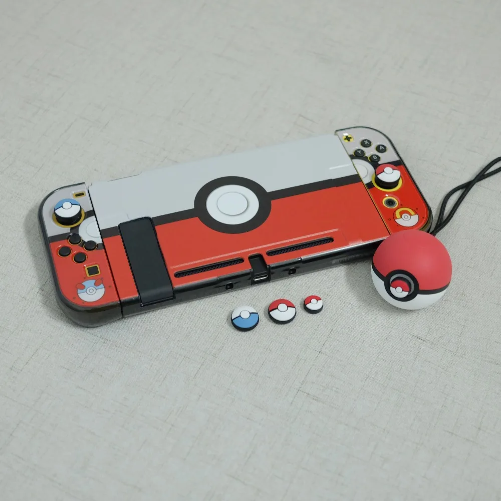 Сумка для хранения PokemonGo Pokeball, чехол, чехол для Nintendo Switch NS, консоль, коробка для карточных игр, джойстик, ручки, колпачки